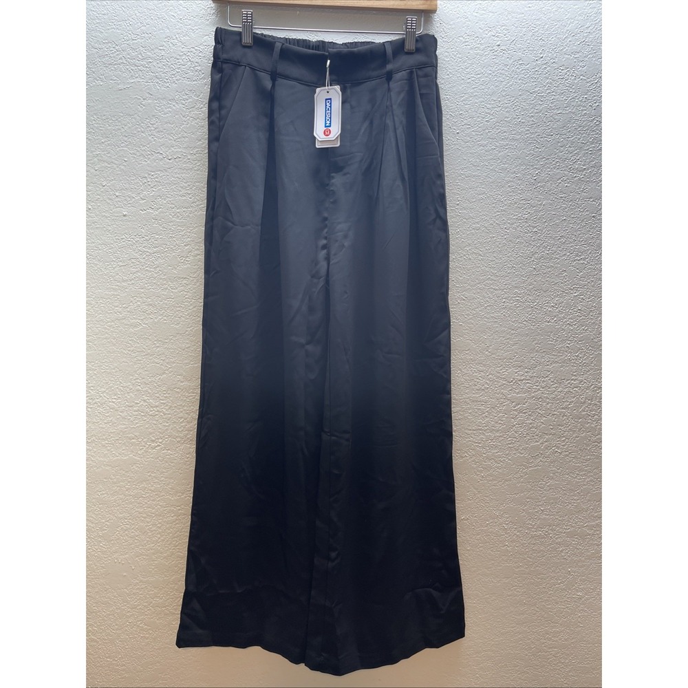 Daceslon Black Stretch Wide‎ Bottom Slacks Woman's Size Medium  NEW